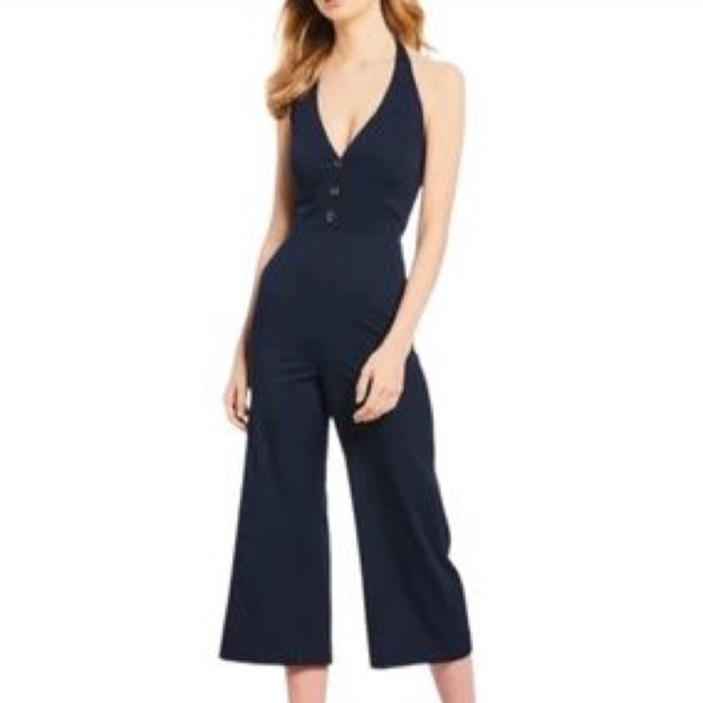 GIANNI BINI, Madison Flare Leg Halter Neck Sleeveless Jumpsuit